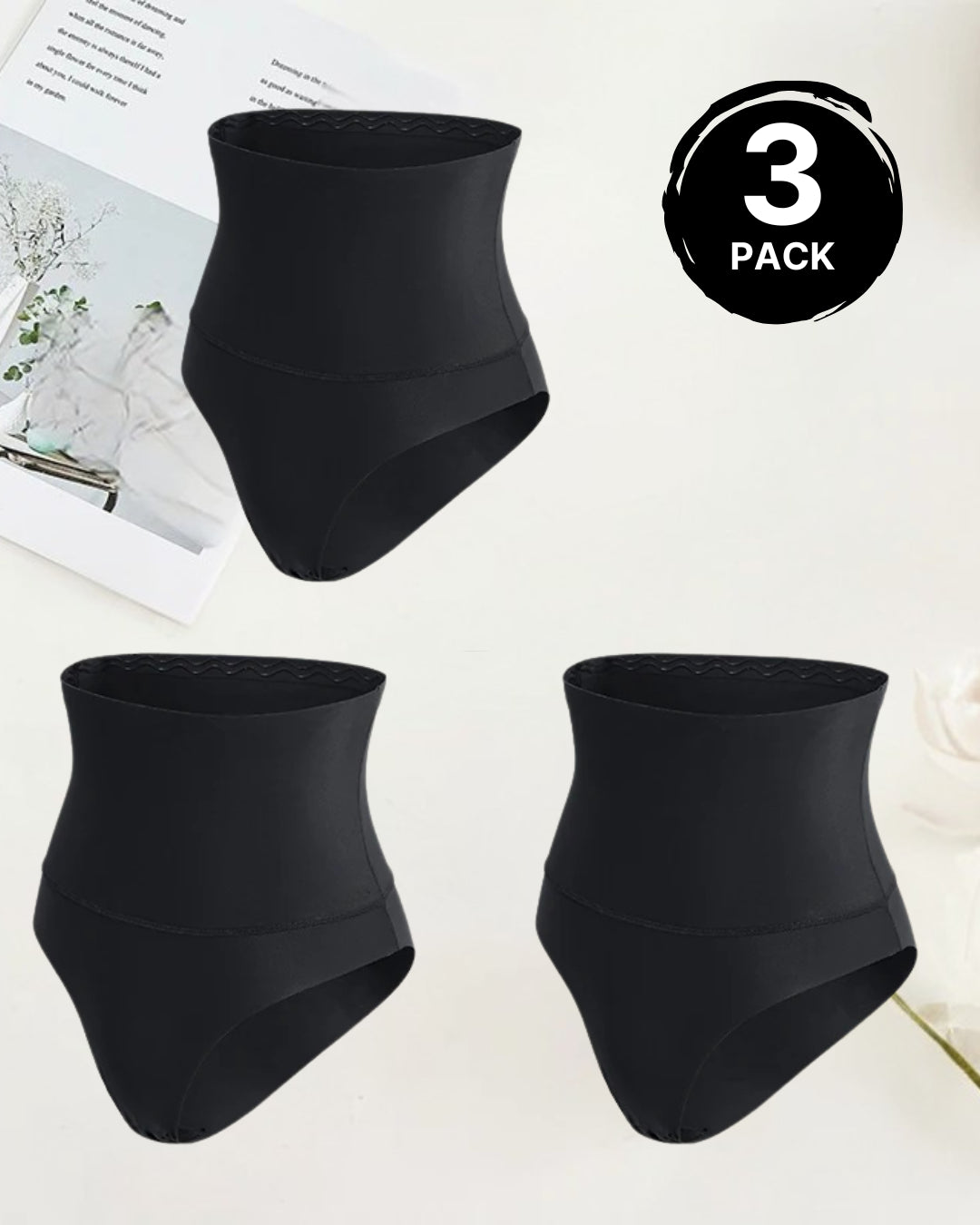 High Waisted Tummy Control Briefs Triple Black