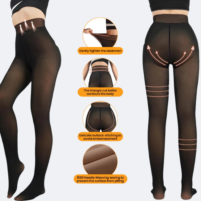 The New Magic Fleece-Lined Sheer Tights Single Seam