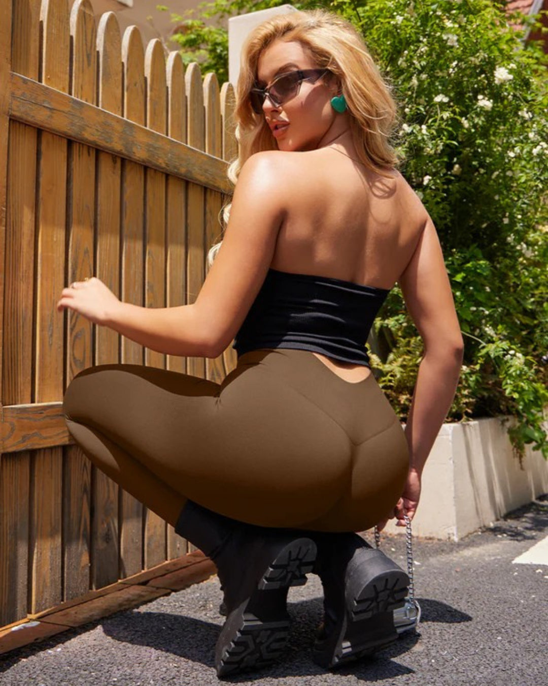 Seamless Solid Tummy Control Butt Lifting Gym Leggings