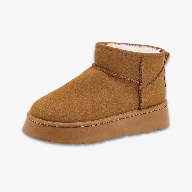 Women Plush Flatform with Plateau Fluffy Ankle Booties