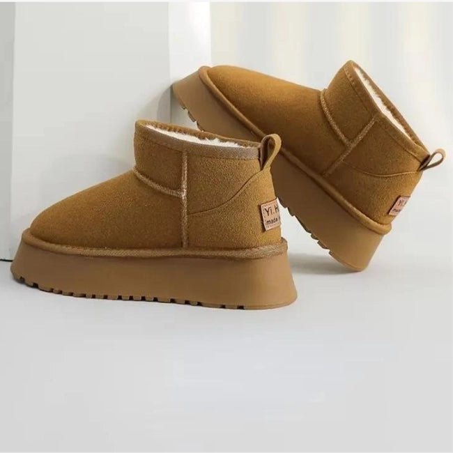 Women Plush Flatform with Plateau Fluffy Ankle Booties