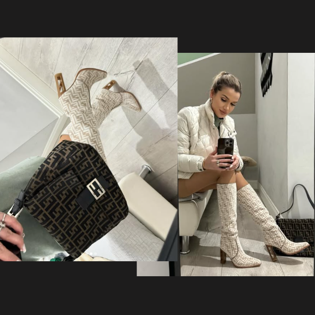 Women's Leather Chunky Heels Booties