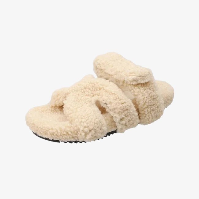 Women Fleence Fur Platform Furry Slippers