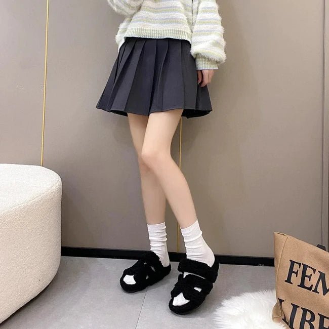 Women Fleence Fur Platform Furry Slippers