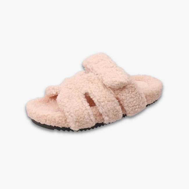 Women Fleence Fur Platform Furry Slippers