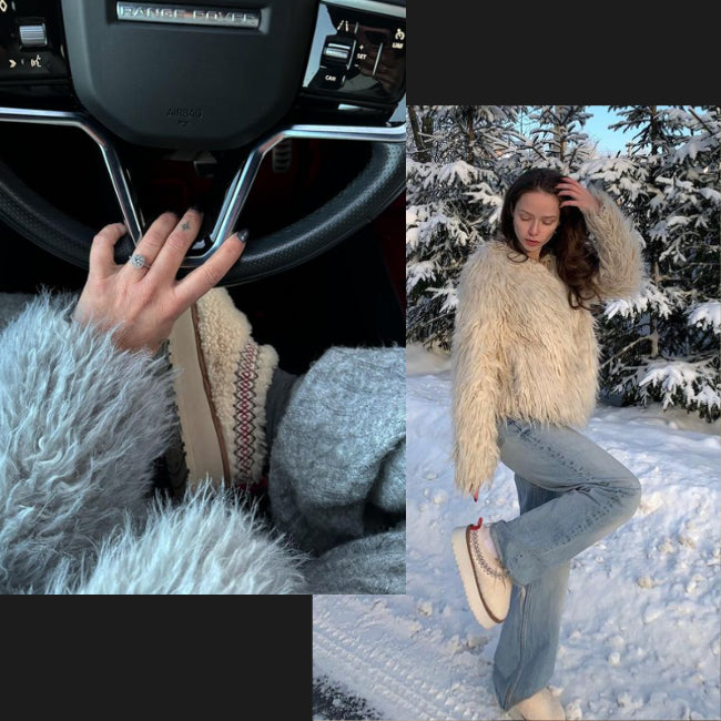 Women Cozy Plush Platform Furry Slippers