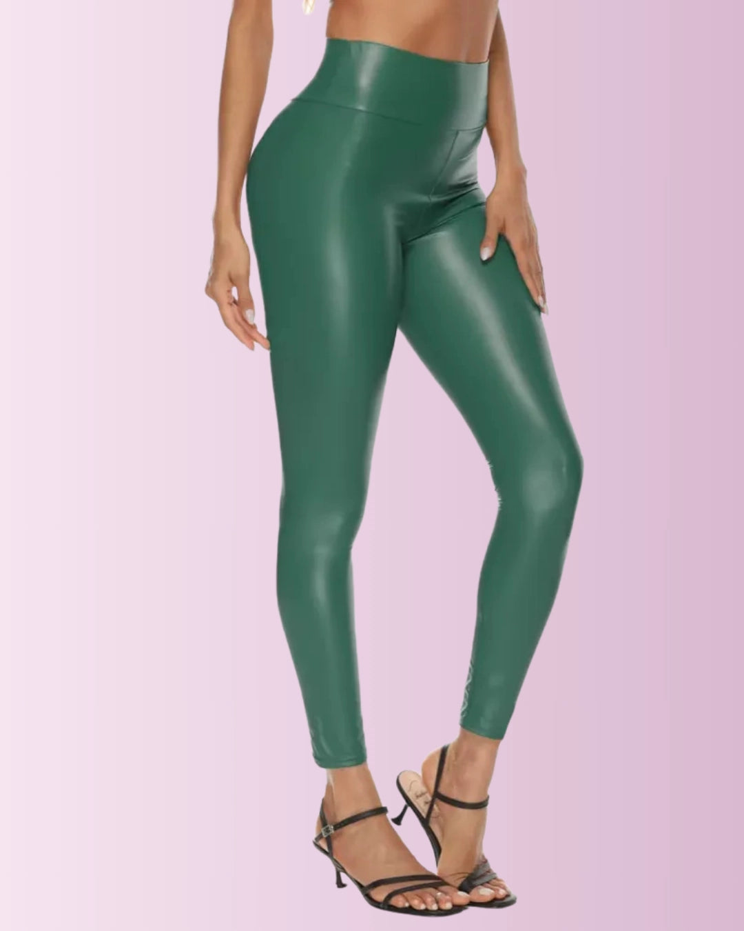 Sexy Stretchy Tummy Leather Leggings