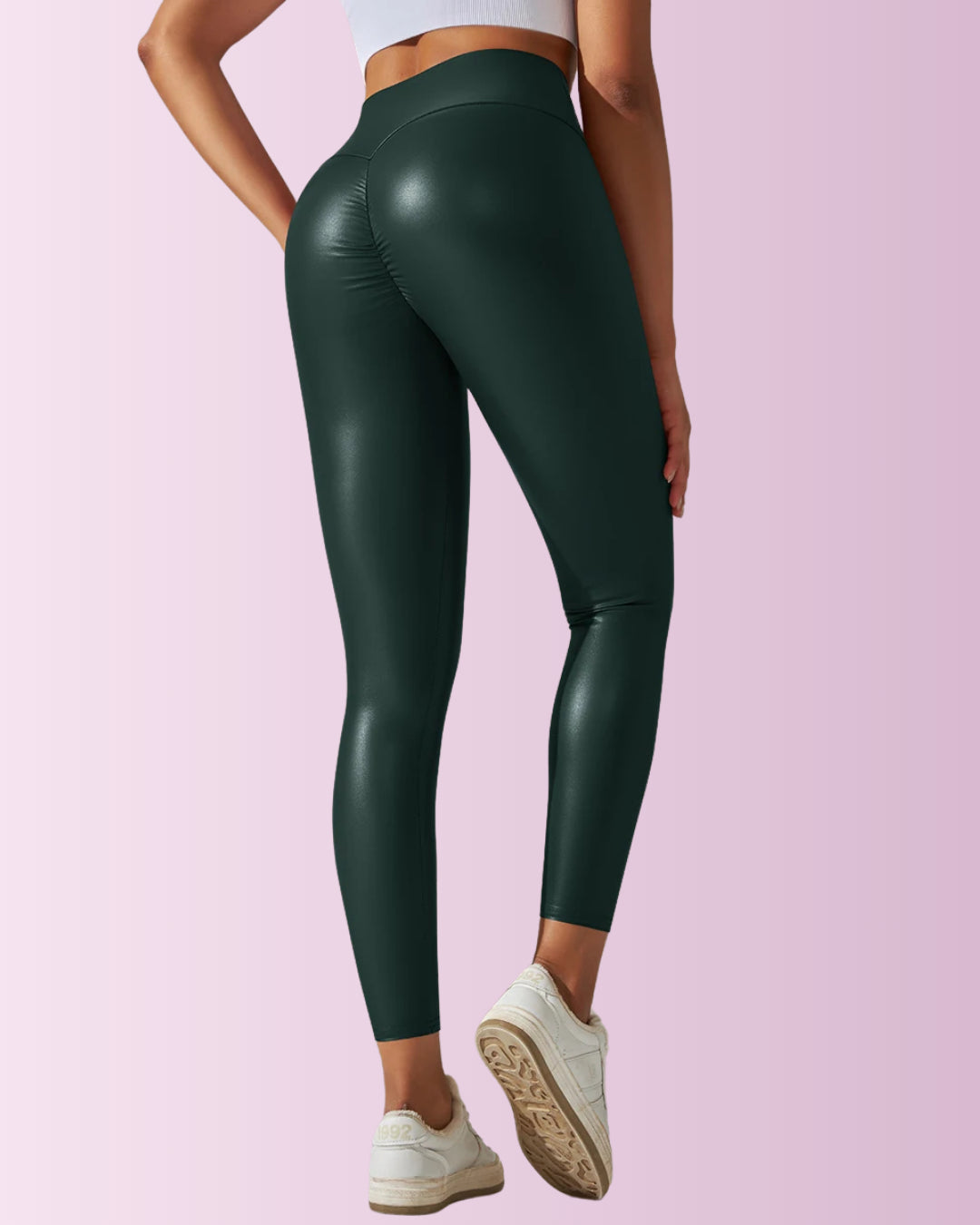 Sexy Stretchy Tummy Control Butt Lifting Leather Leggings
