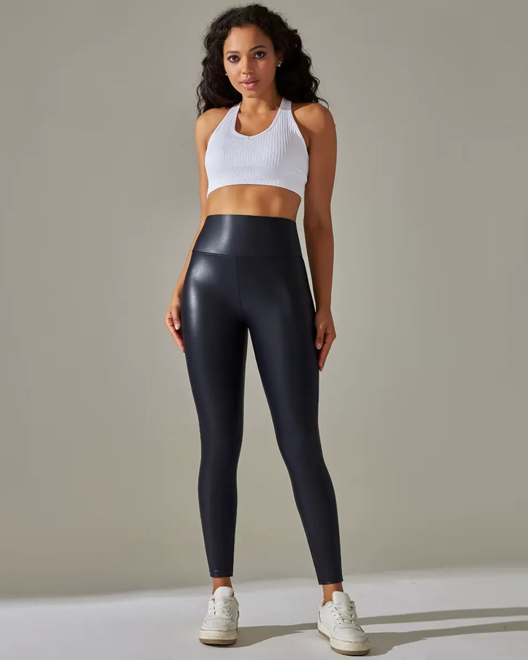 Sexy Stretchy Tummy Control Butt Lifting Leather Leggings