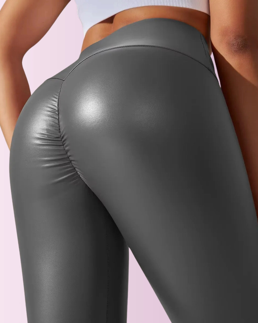 Sexy Stretchy Tummy Control Butt Lifting Leather Leggings