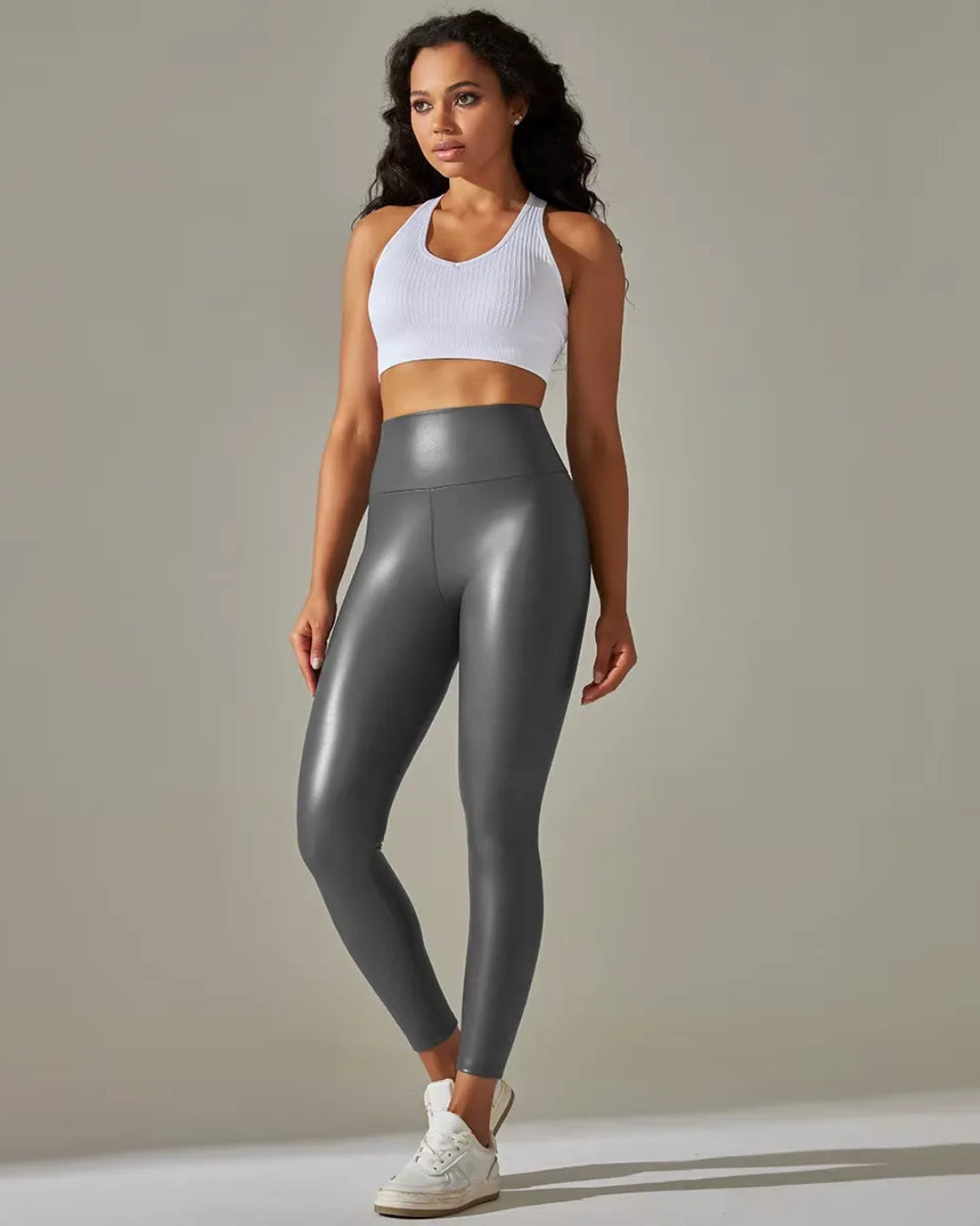 Sexy Stretchy Tummy Control Butt Lifting Leather Leggings