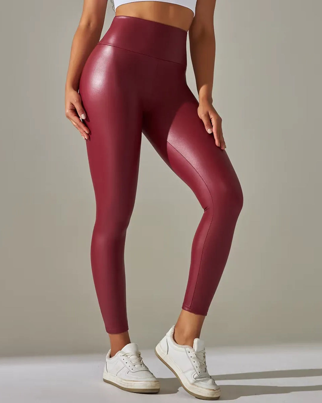 Sexy Stretchy Tummy Control Butt Lifting Leather Leggings
