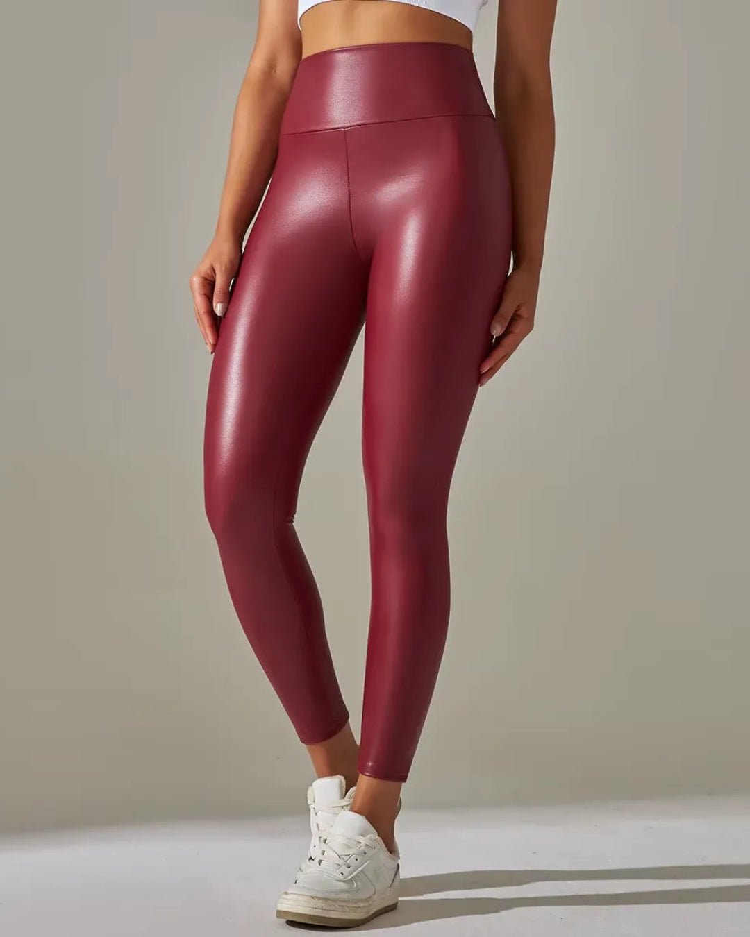 Sexy Stretchy Tummy Control Butt Lifting Leather Leggings
