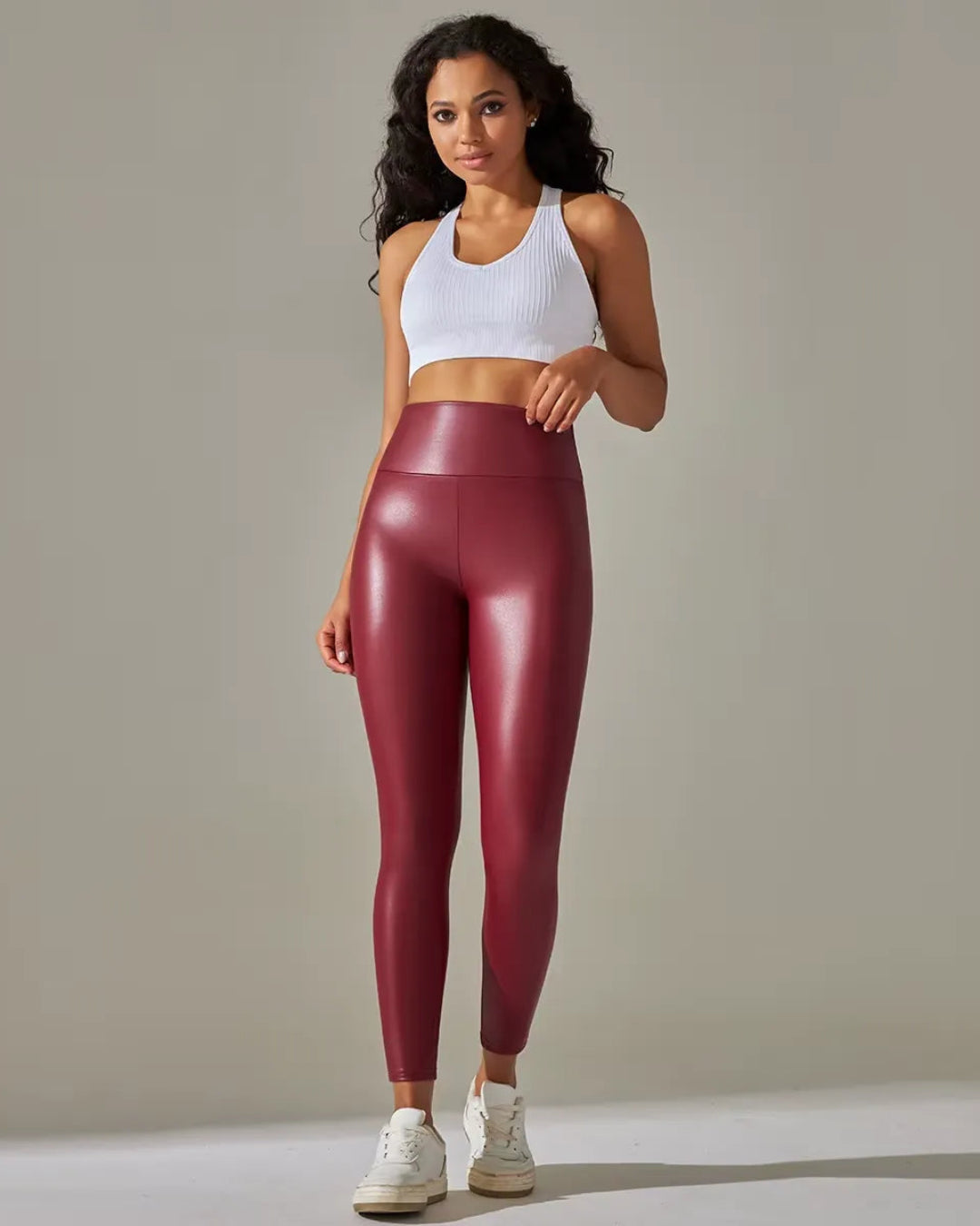Sexy Stretchy Tummy Control Butt Lifting Leather Leggings