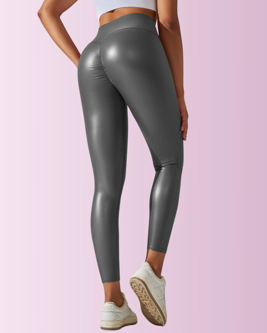 Sexy Stretchy Tummy Control Butt Lifting Leather Leggings
