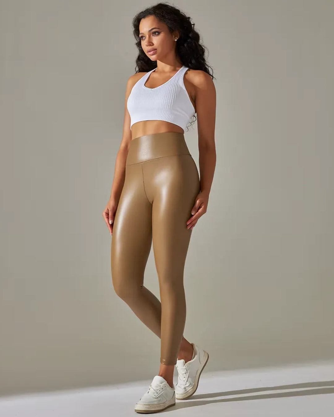 Sexy Stretchy Tummy Control Butt Lifting Leather Leggings