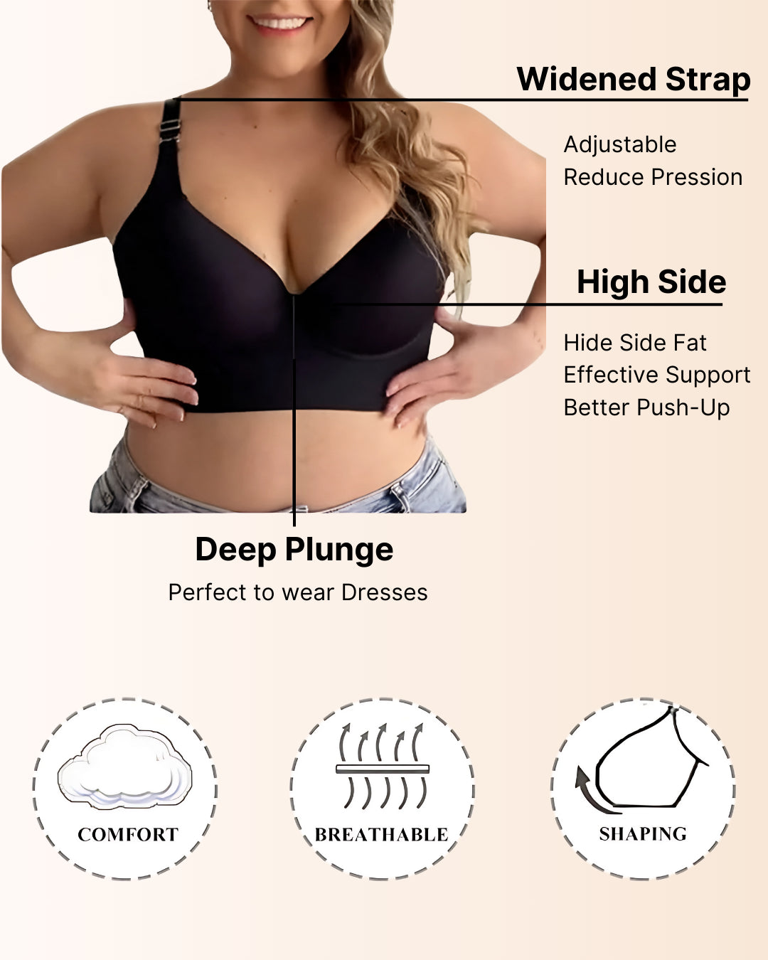 Longline Wireless Smoothing Push-Up Bra