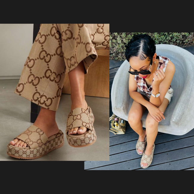 Women Hemp Canvas Platform Slide Sandals