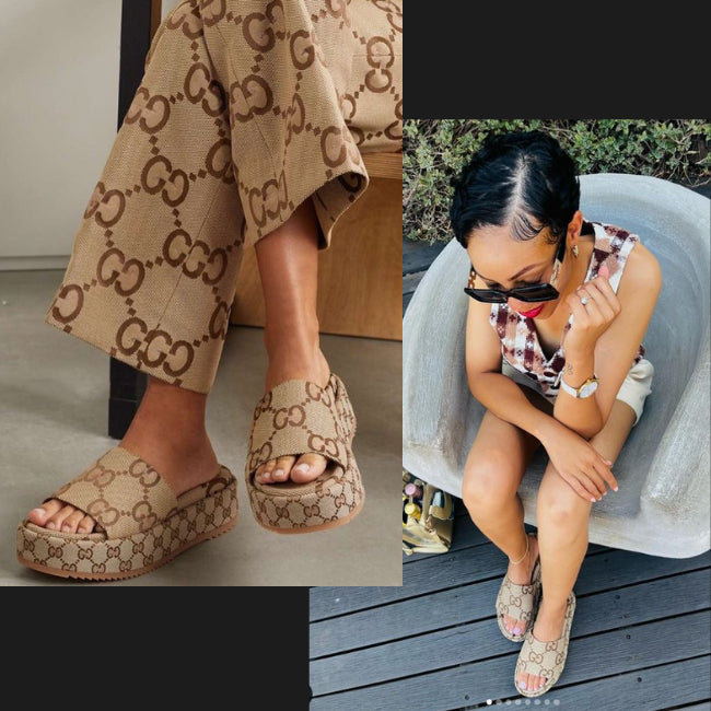 Women Hemp Canvas Platform Slide Sandals