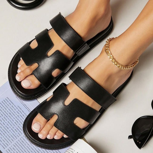 Women Leather Flatform Sandals
