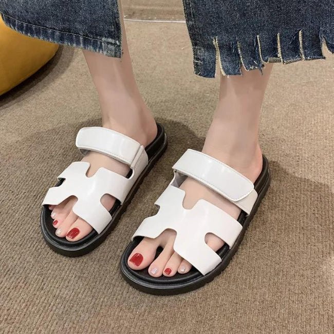 Women Leather Flatform Sandals