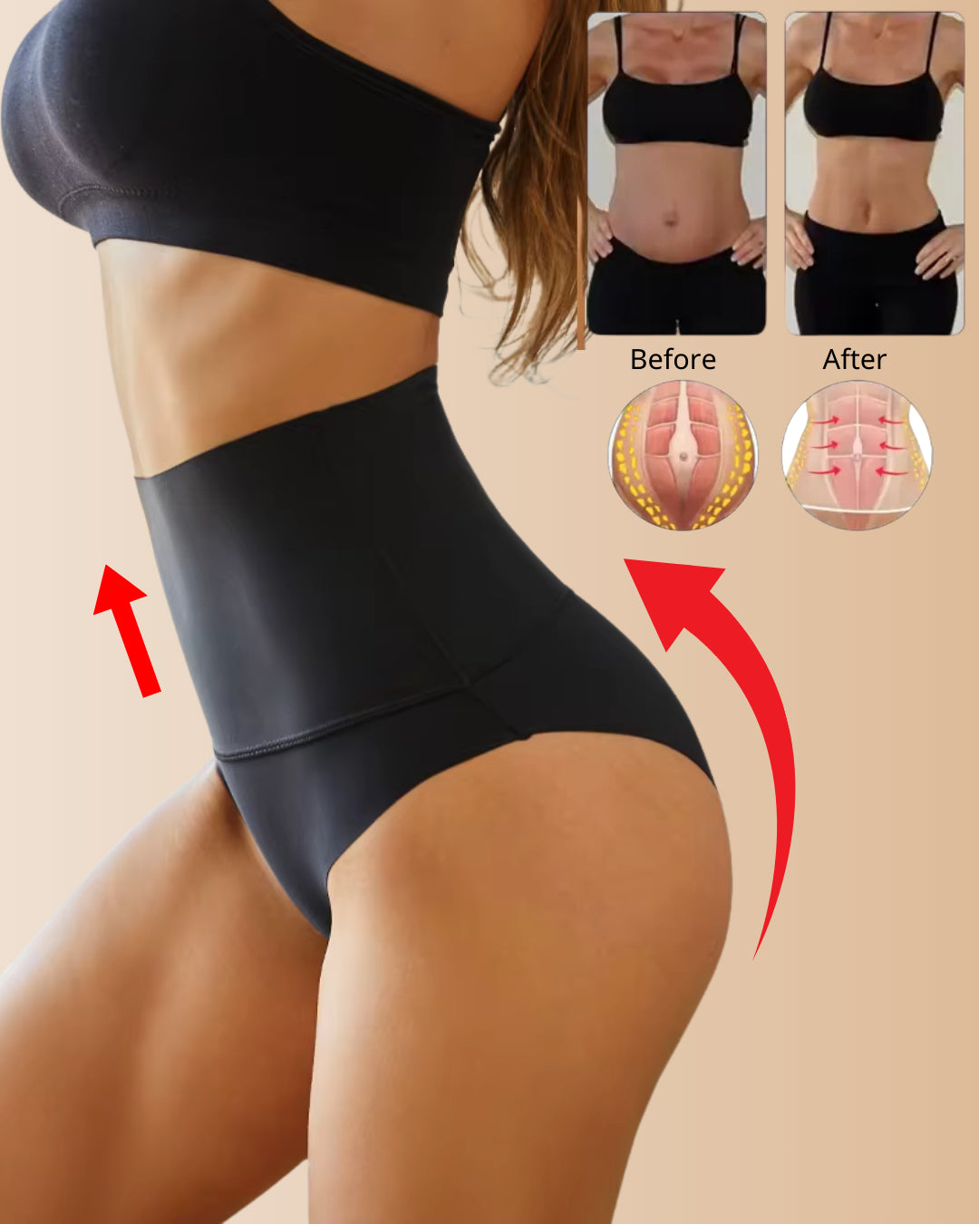 High Waisted Tummy Control Thong Panty