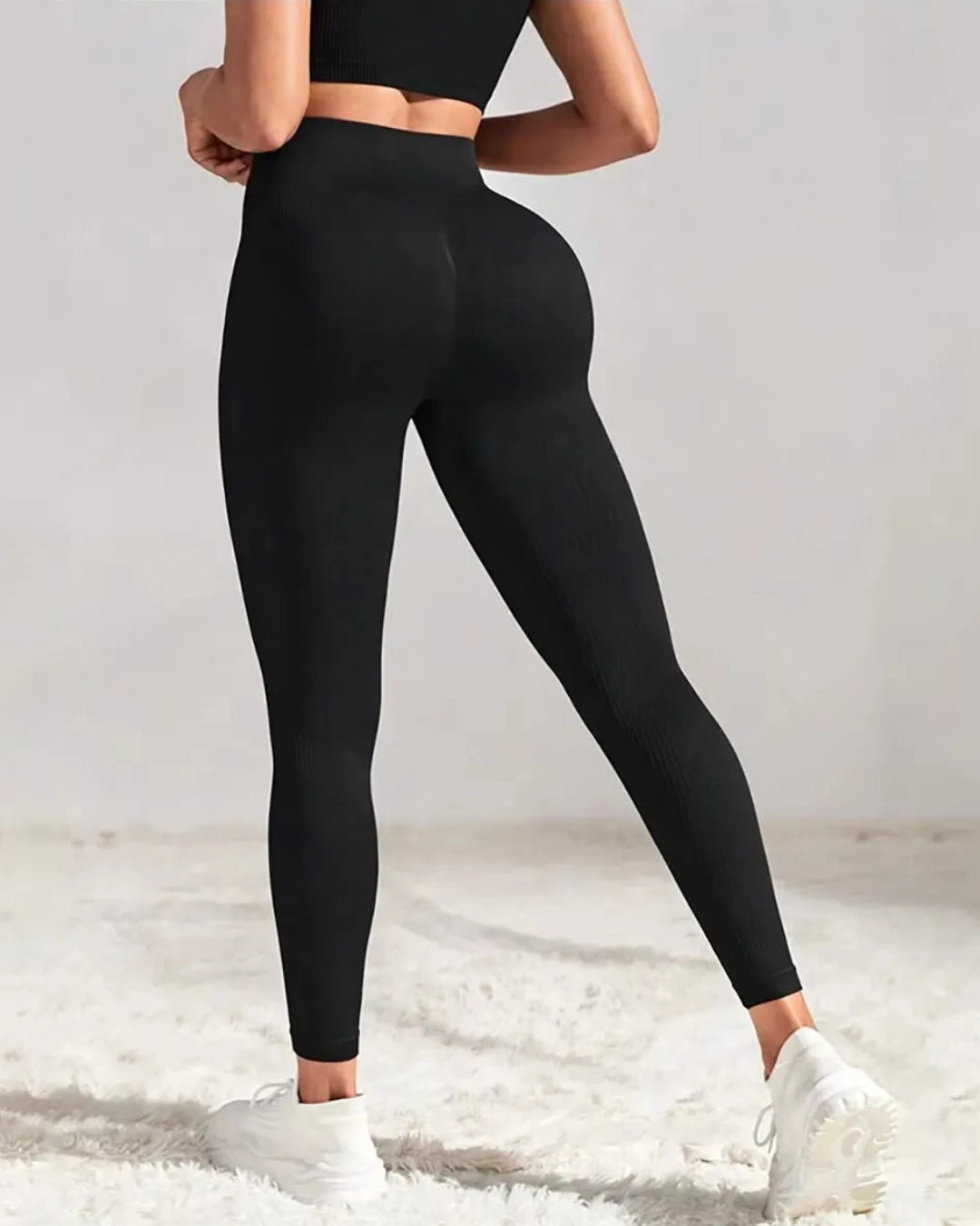 Seamless Ribbed Tummy Control Butt Lifting Leggings