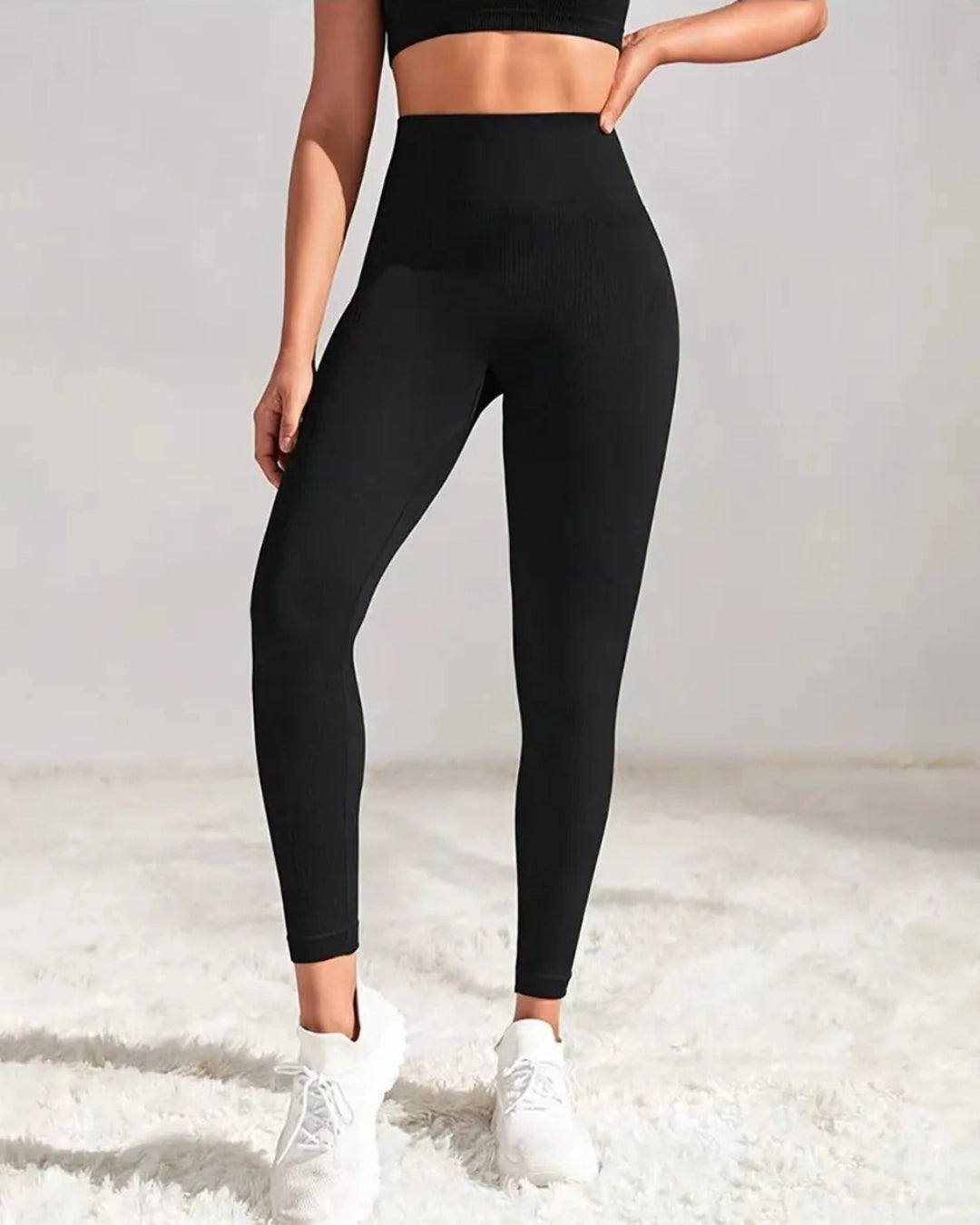 Seamless Ribbed Tummy Control Butt Lifting Leggings