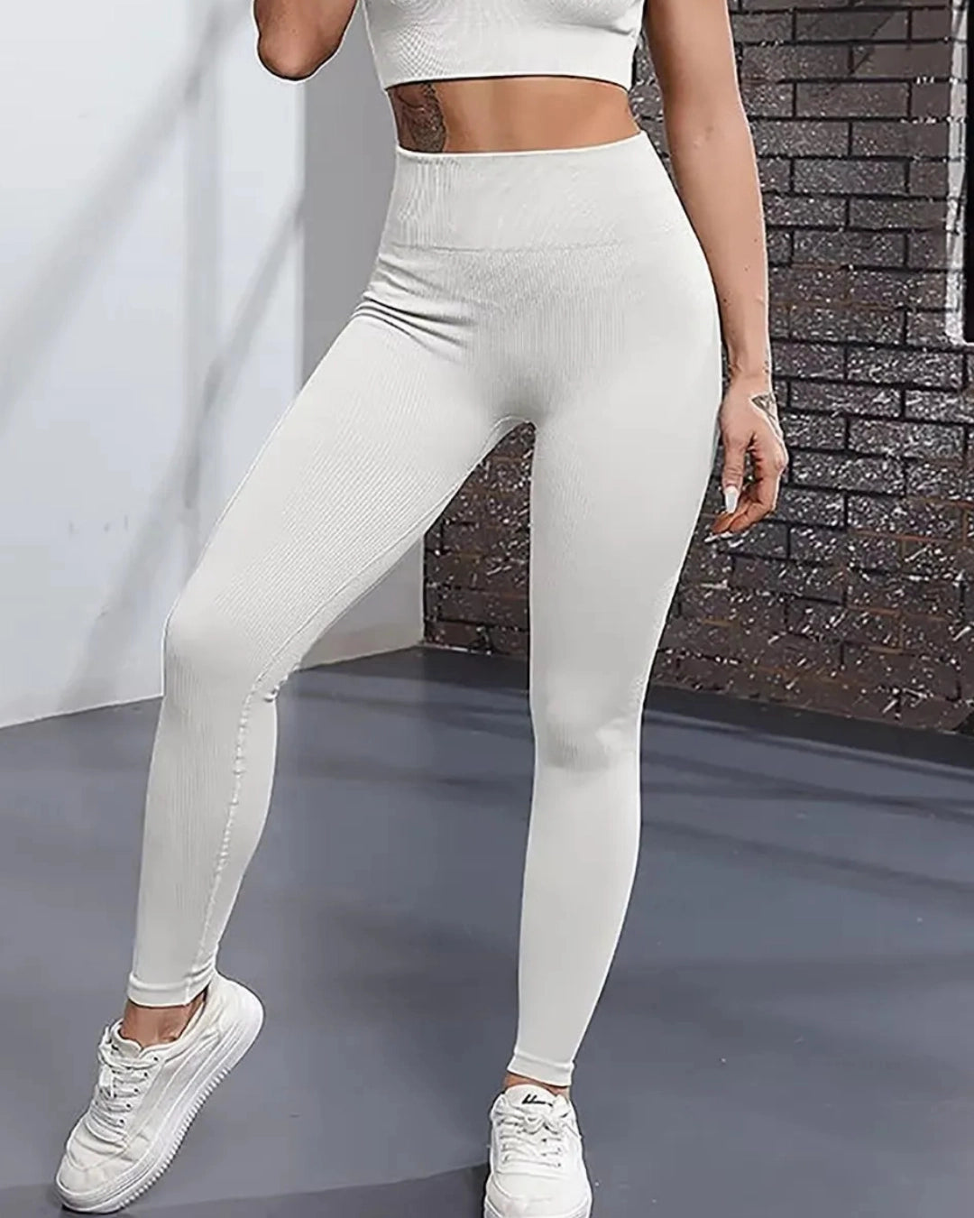 Seamless Ribbed Tummy Control Butt Lifting Leggings