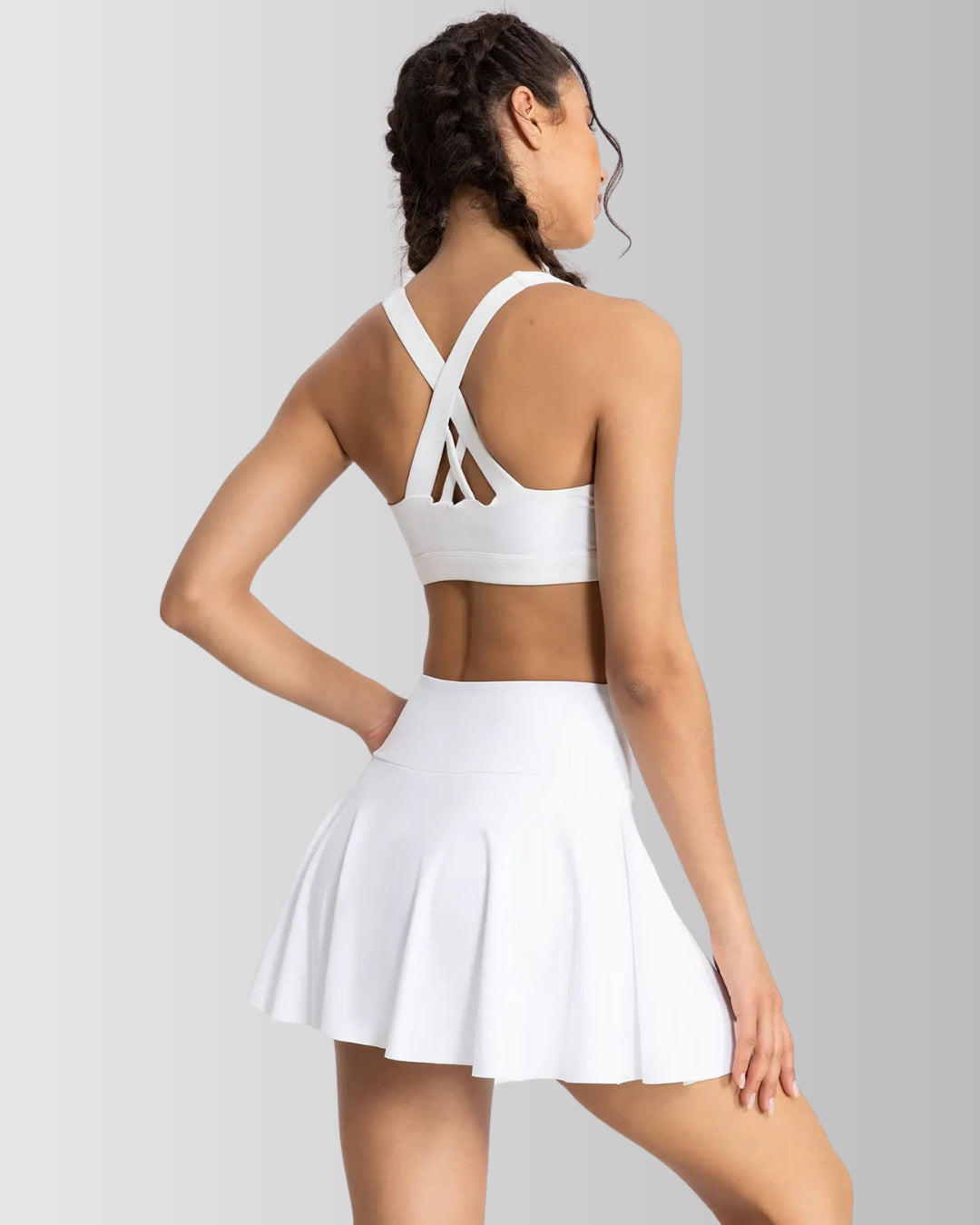 Seamless Hidden Pokets Tummy Control Butt Lifting Flared Tennis Skort