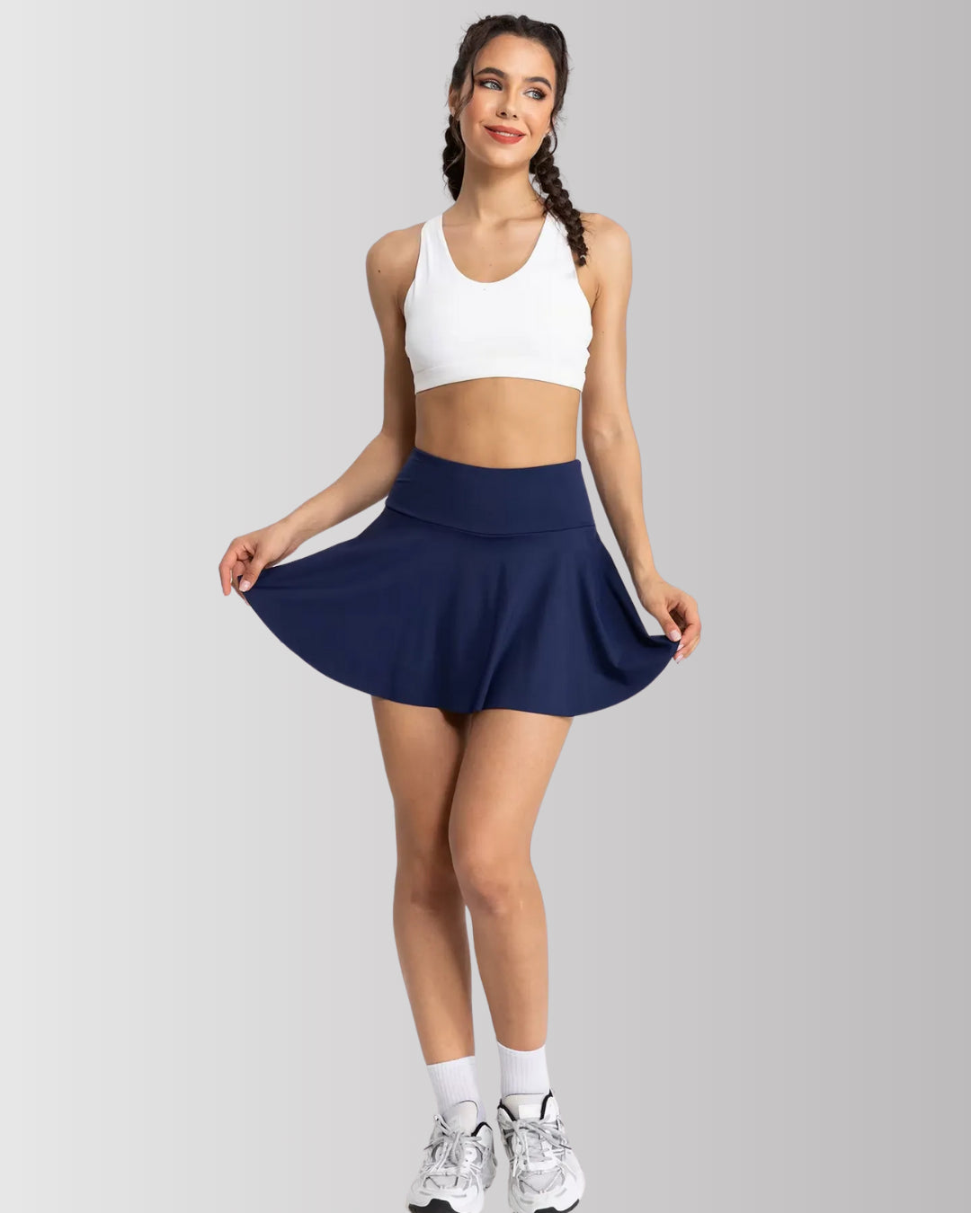 Seamless Hidden Pokets Tummy Control Butt Lifting Flared Tennis Skort