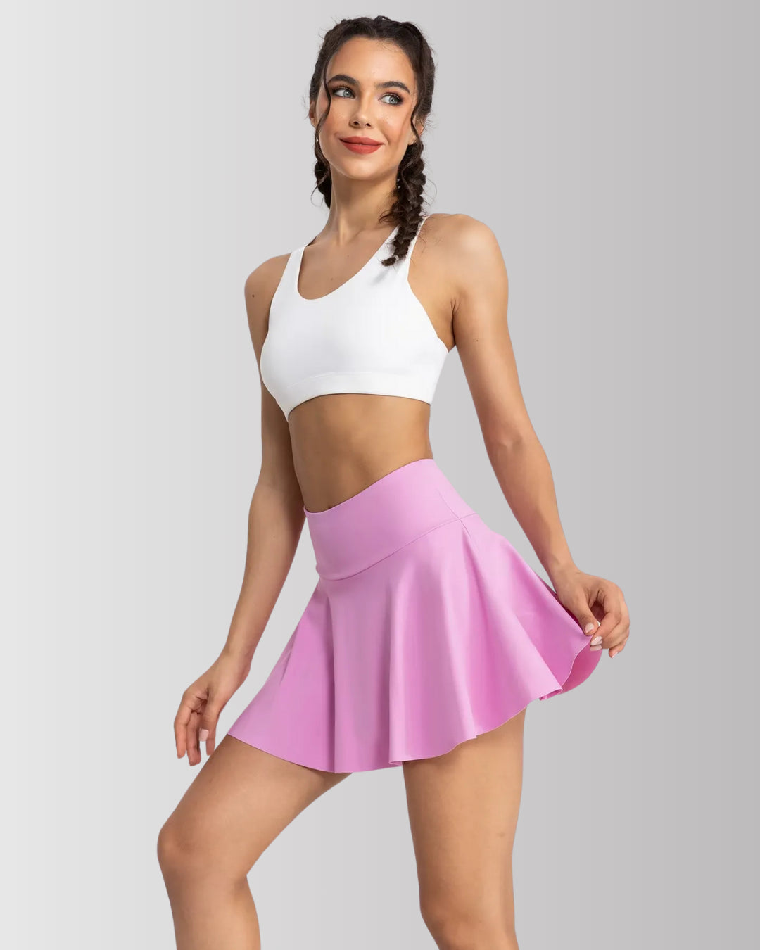 Seamless Hidden Pokets Tummy Control Butt Lifting Flared Tennis Skort