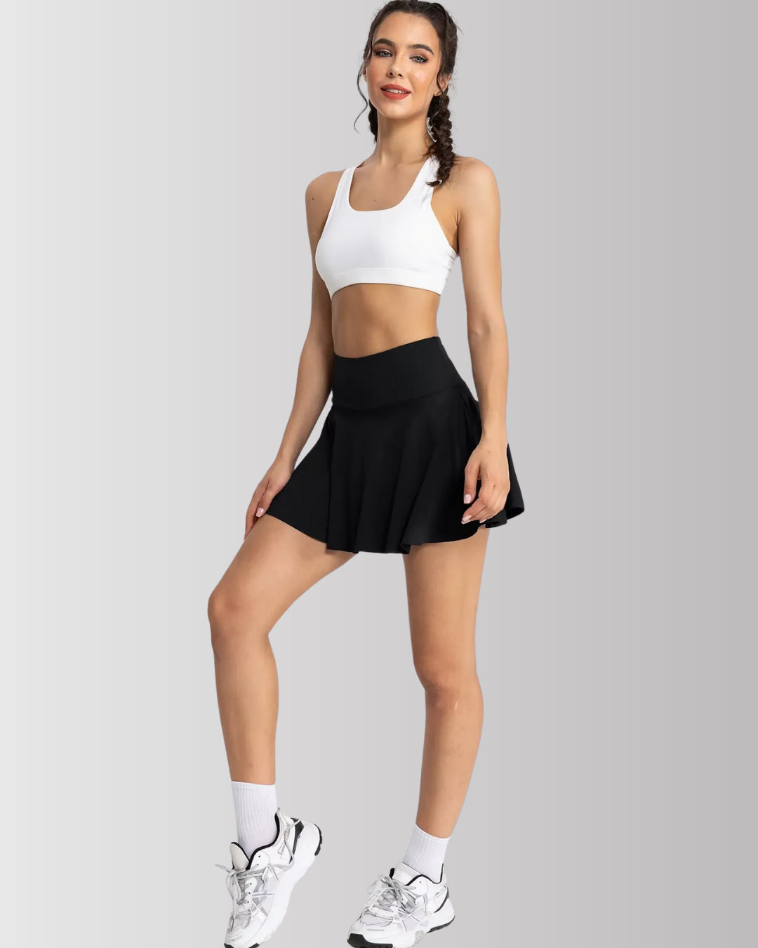 Seamless Hidden Pokets Tummy Control Butt Lifting Flared Tennis Skort
