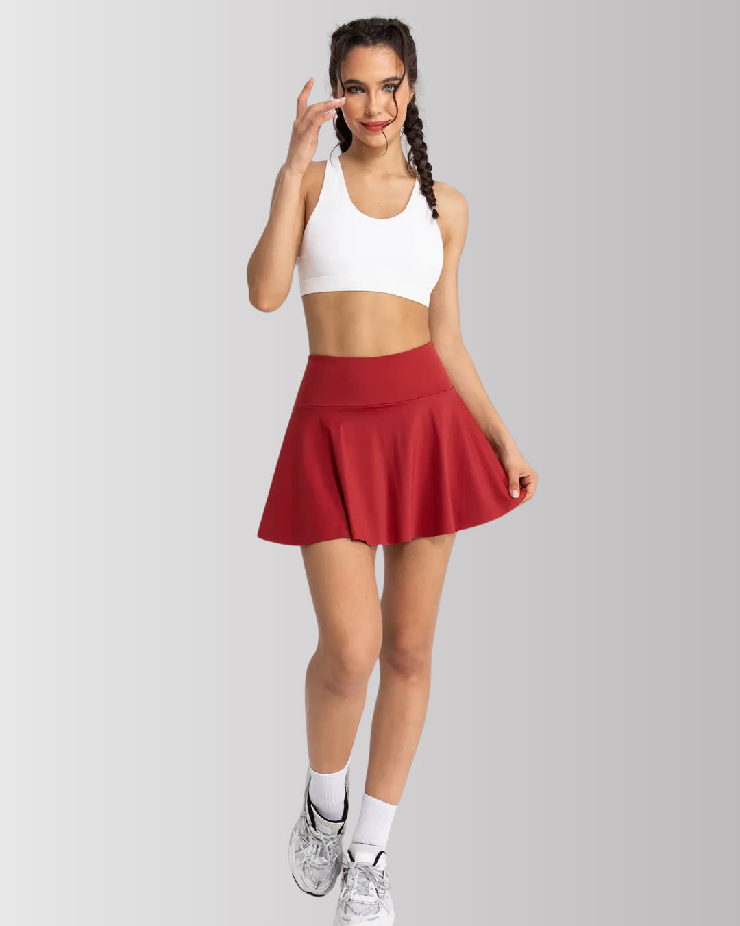 Seamless Hidden Pokets Tummy Control Butt Lifting Flared Tennis Skort