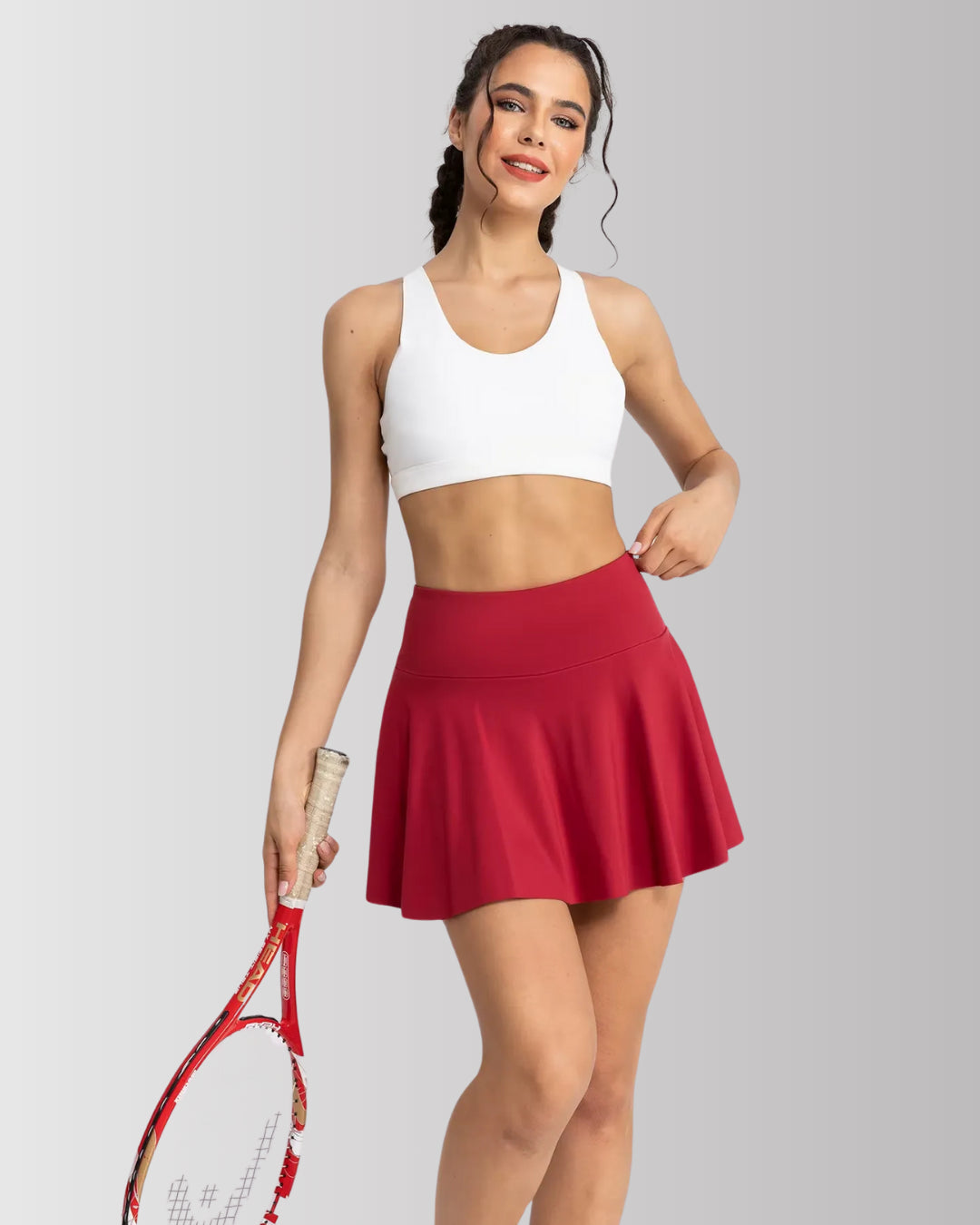 Seamless Hidden Pokets Tummy Control Butt Lifting Flared Tennis Skort
