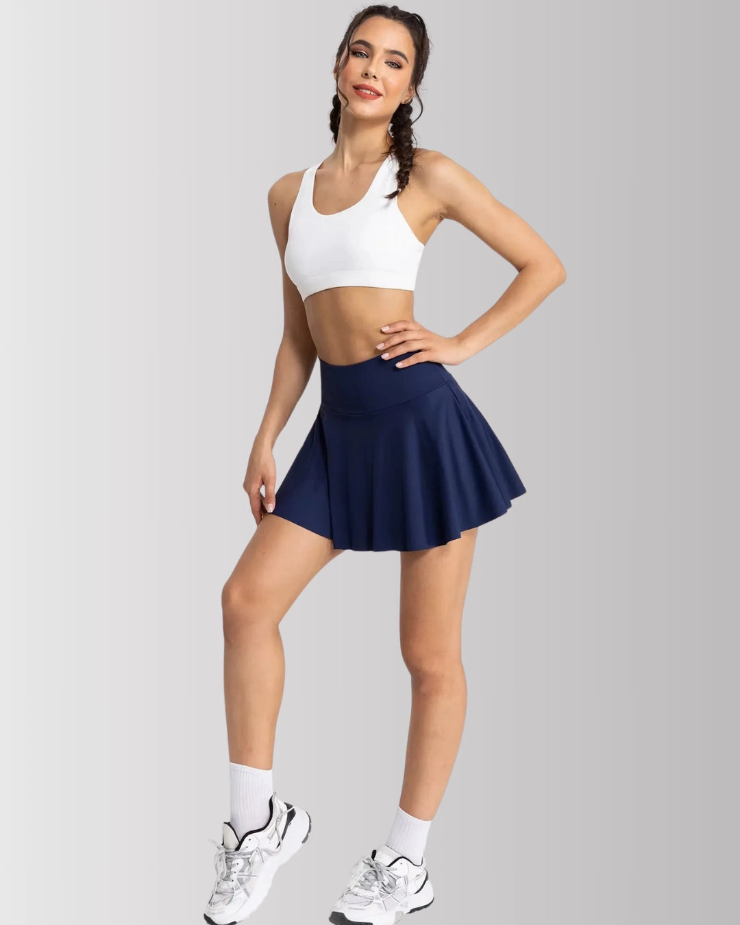 Seamless Hidden Pokets Tummy Control Butt Lifting Flared Tennis Skort