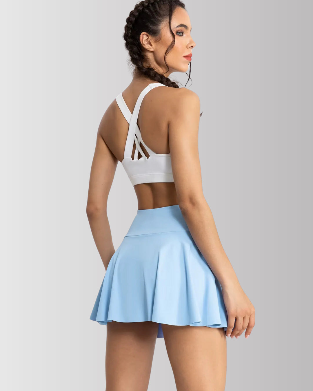 Seamless Hidden Pokets Tummy Control Butt Lifting Flared Tennis Skort