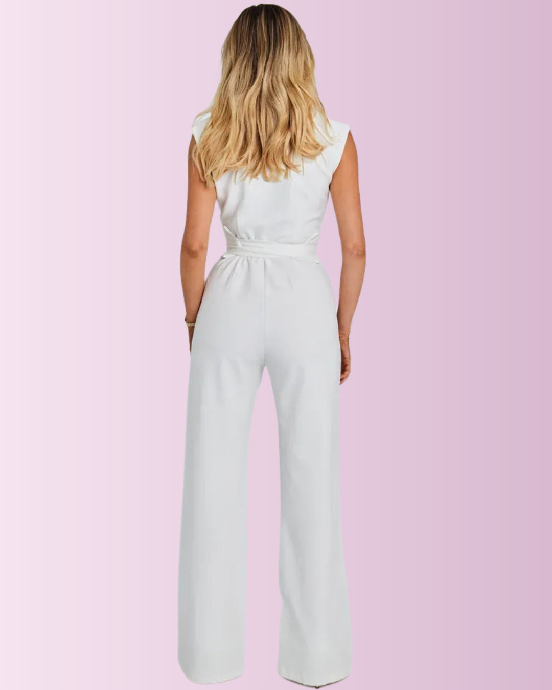 Seamless Sleeveless Convertible V-Neck Wide Leg Jumpsuit