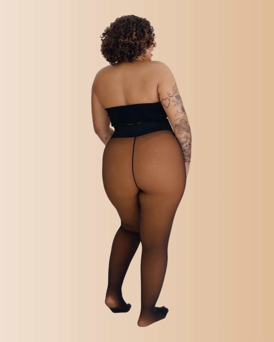 The New Magic Fleece-Lined Sheer Tights Single Seam Tan