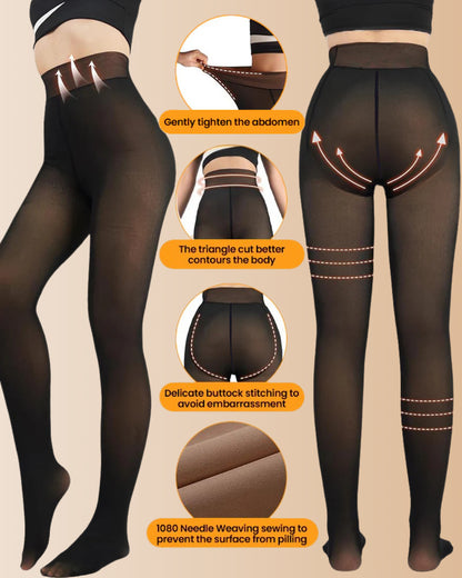 The New Magic Fleece-Lined Sheer Tights  Single Seam