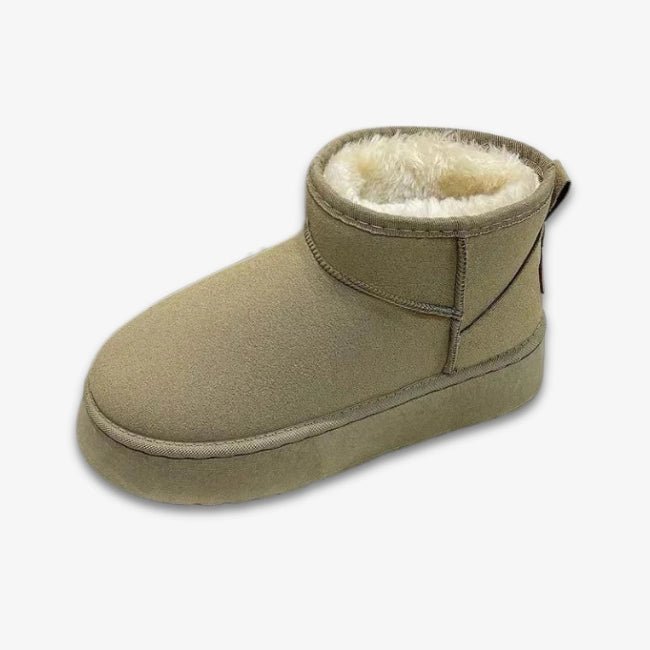 Women Plush Flatform with Plateau Fluffy Ankle Booties