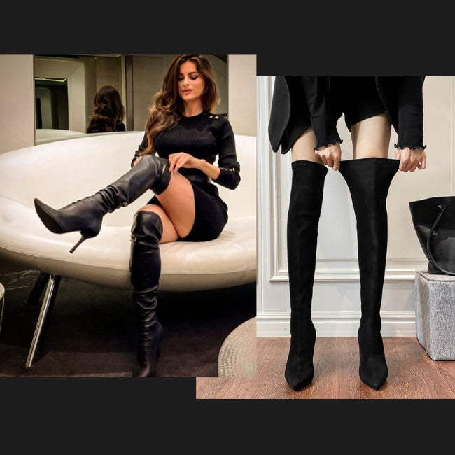Women's PU Leather Stiletto Booties