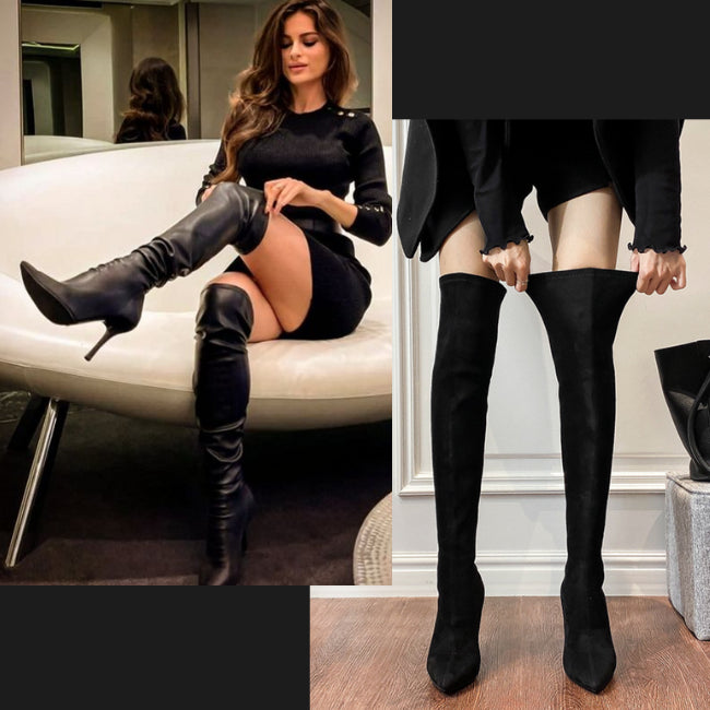 Women's PU Leather Stiletto Booties