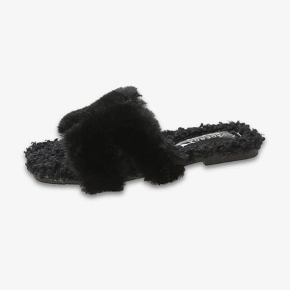 Women Plush Flatform Furry Slippers