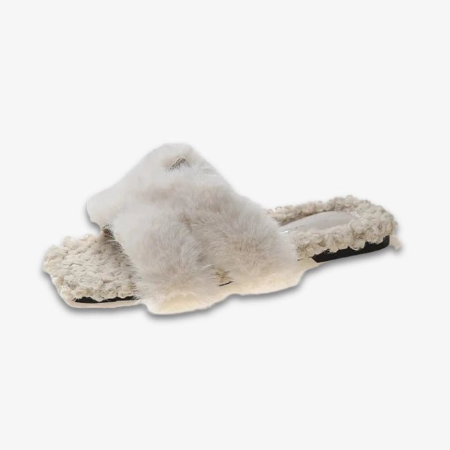 Women Plush Flatform Furry Slippers