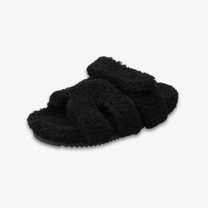 Women Fleence Fur Platform Furry Slippers