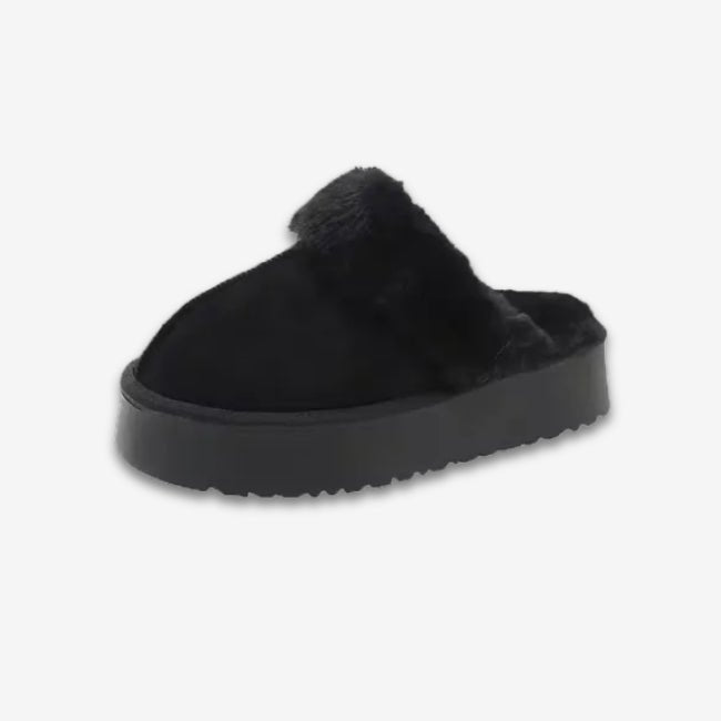 Women Plush Platform Furry Slippers