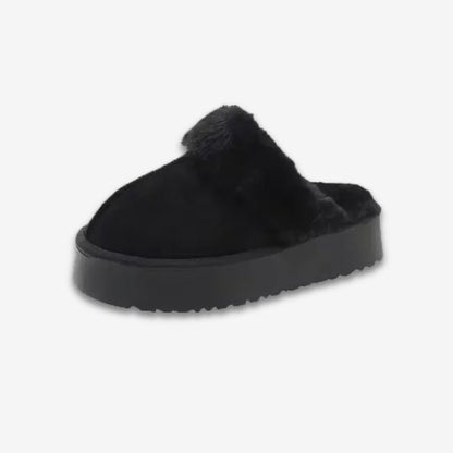 Women Plush Platform Furry Slippers