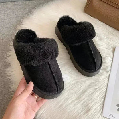 Women Plush Platform Furry Slippers