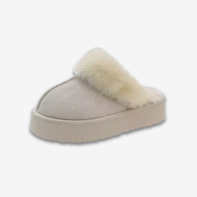 Women Plush Platform Furry Slippers